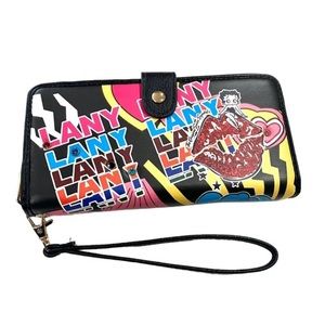 Betty Boop Wallet Women's Lany Vegan Wristlet Original Sass Symbol ID Holder